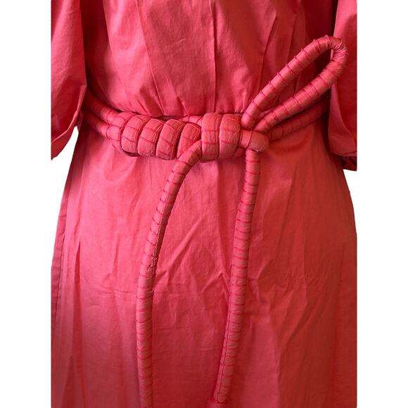 Johanna Ortiz Camelia Rhythm Mini Dress Coral Size 4 Belted Glam - Picture 8 of 10